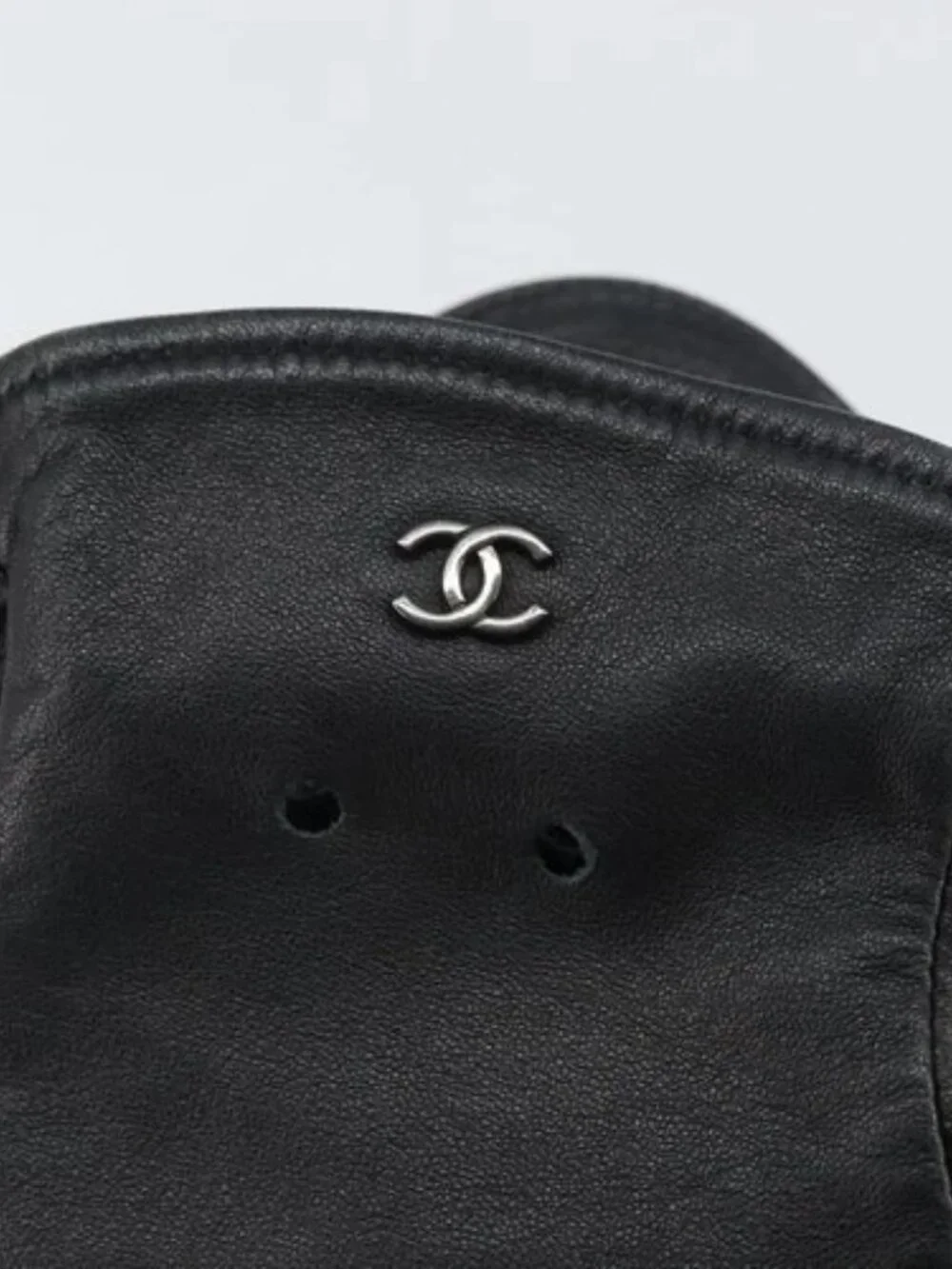 CHANEL Purse Pouch Lamb Skin Black CC Auth 164798